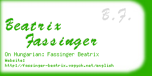 beatrix fassinger business card